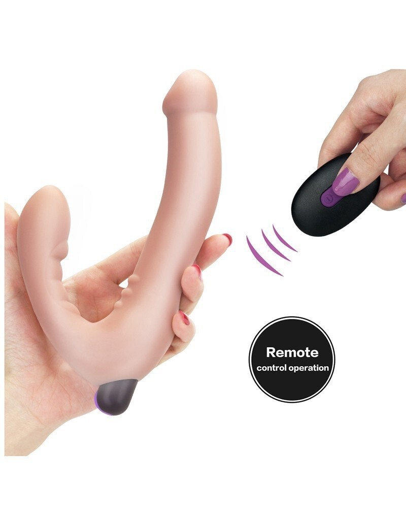 LOVETOY - IJOY - VIBRERENDE DUBBELE DILDO MET AFSTANDBEDIENING NUDE