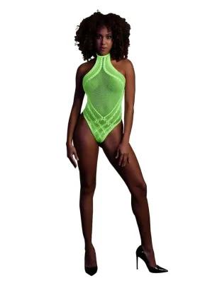 Body with Halter Neck - One Size - Neon Green