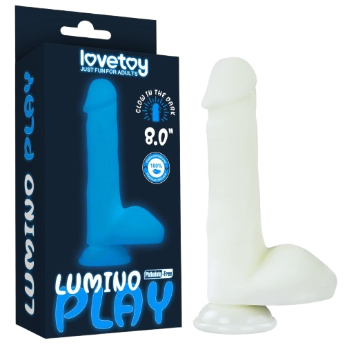 Lovetoy Lumino Play Siliconen Dildo Glow In The Dark - Blauw