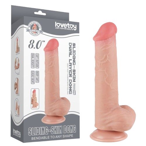 Lovetoy Sliding Skin Dildo 8"