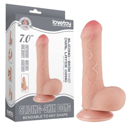 LoveToy  Glijdende huid Dildo Dubbellaagse  7"