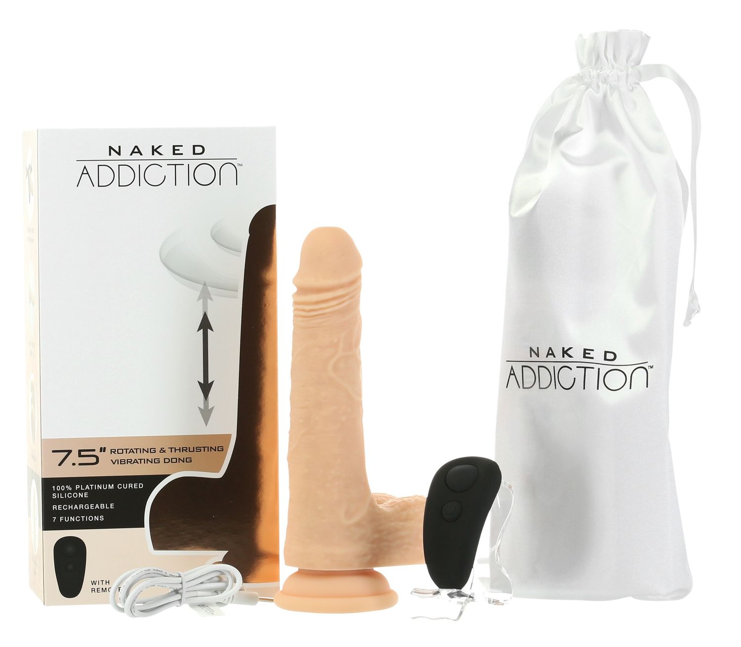 Naked Addiction 7,5"Roterende&amp;vibrerende vibrator