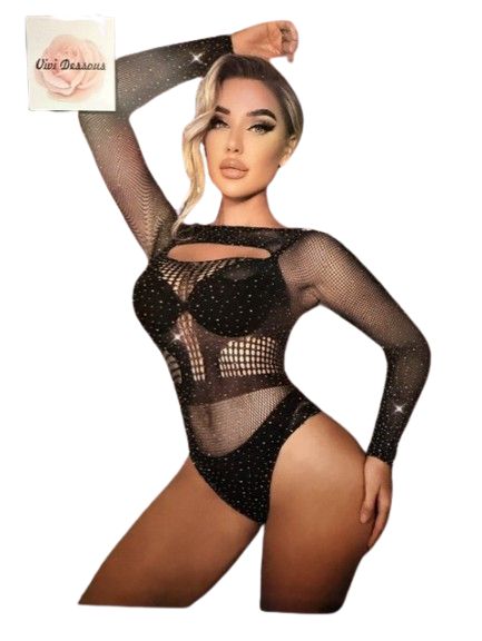 Vivi Dessous Diamond Glow Rhinestone Teddy