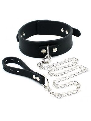 Rimba - Brede silicone halsband met hondenketting