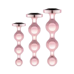 Rosy Gold - Metalen Buttplugset 3 stuks - Roségoud