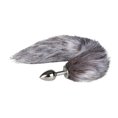 Vossenstaart buttplug - Zilver