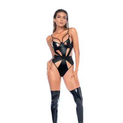 Bodysuit - Wet Look Black