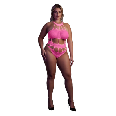 Ouch! Body Met Griekse Neklijn  Pink Glow In The Dark