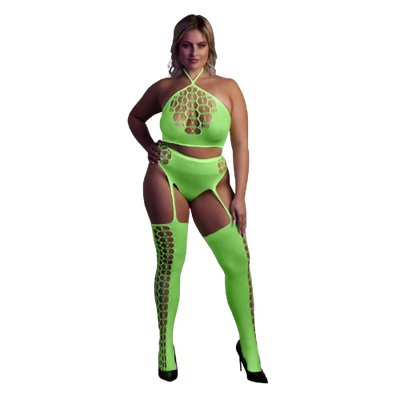 Ouch! 2-Delige Set Met Croptop Neon