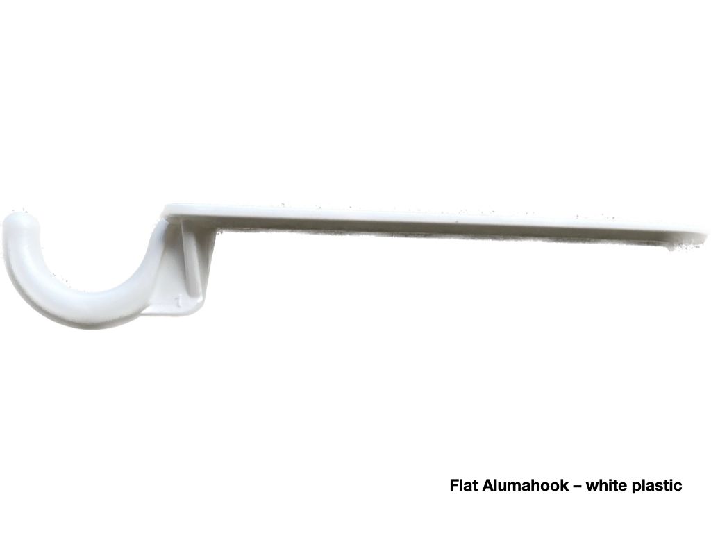 Flat Alumawoodhooks-White/Plastic