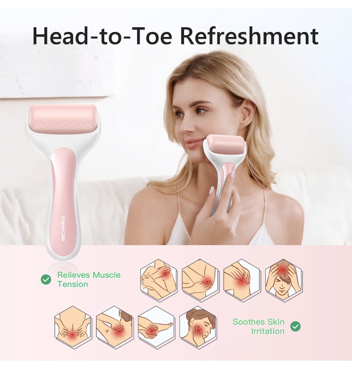 Ijs Roller Massage - Ijsroller + extra roller - Ergonomische ijs roller - Derma massage roller