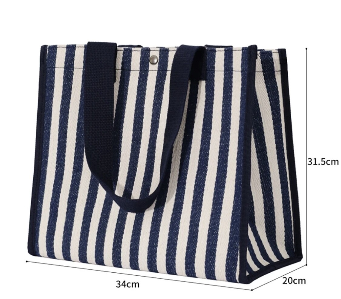 Shopping Tas - Tote Bag - Speciale aanbieding - Moderne canvas tas - city/shopping bag - casual draagtas -Tas met strepen.