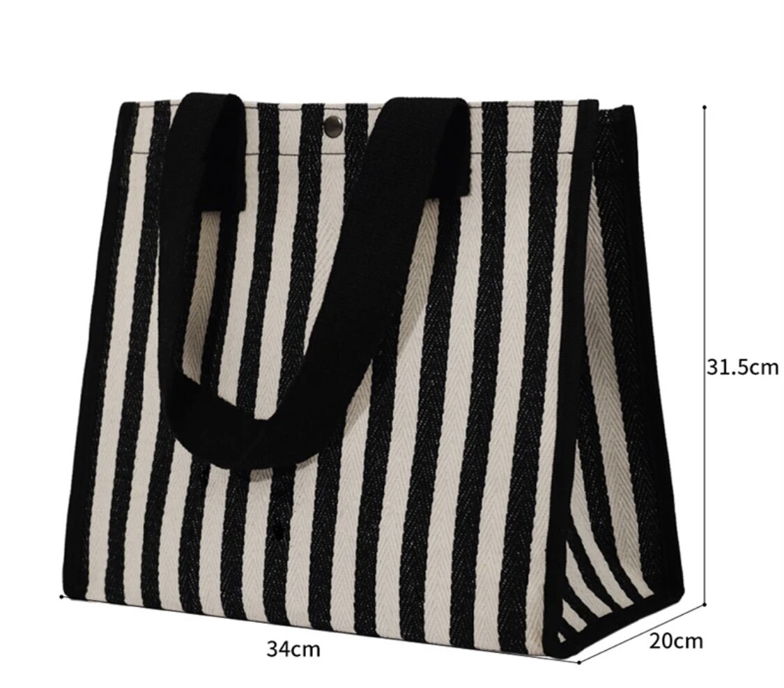 Shopping Tas - Tote Bag - Speciale aanbieding - Moderne canvas tas - city/shopping bag - casual draagtas -Tas met strepen.