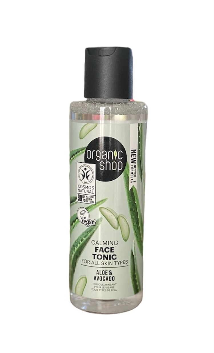 Organic Shop Kalmerende Gezicht Tonic - Natuurlijke organische kalmerende Tonic met Aloe en Avocado 150ml.