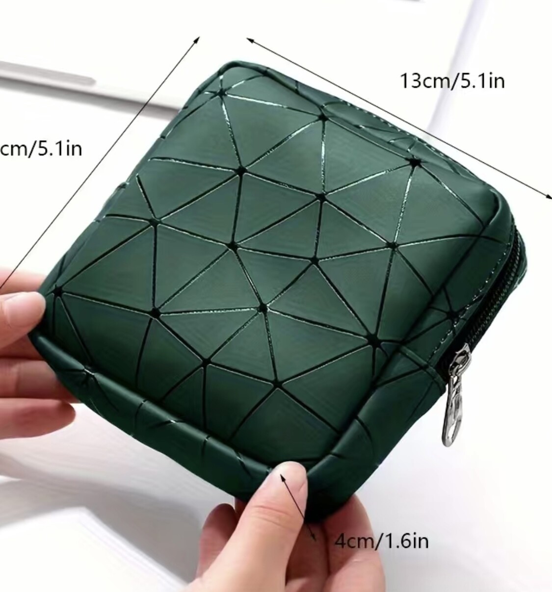 Vierkant Opbergtasje - Opberg zakje - geometrisch patroon - draagbaar in handtas