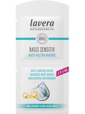 Anti Aging Masker - Q10 - Lavera - basis sensitive - jojoba olie - gevoelige huid - Anti Aging Masker Voor Gezicht - 2x 5 ML