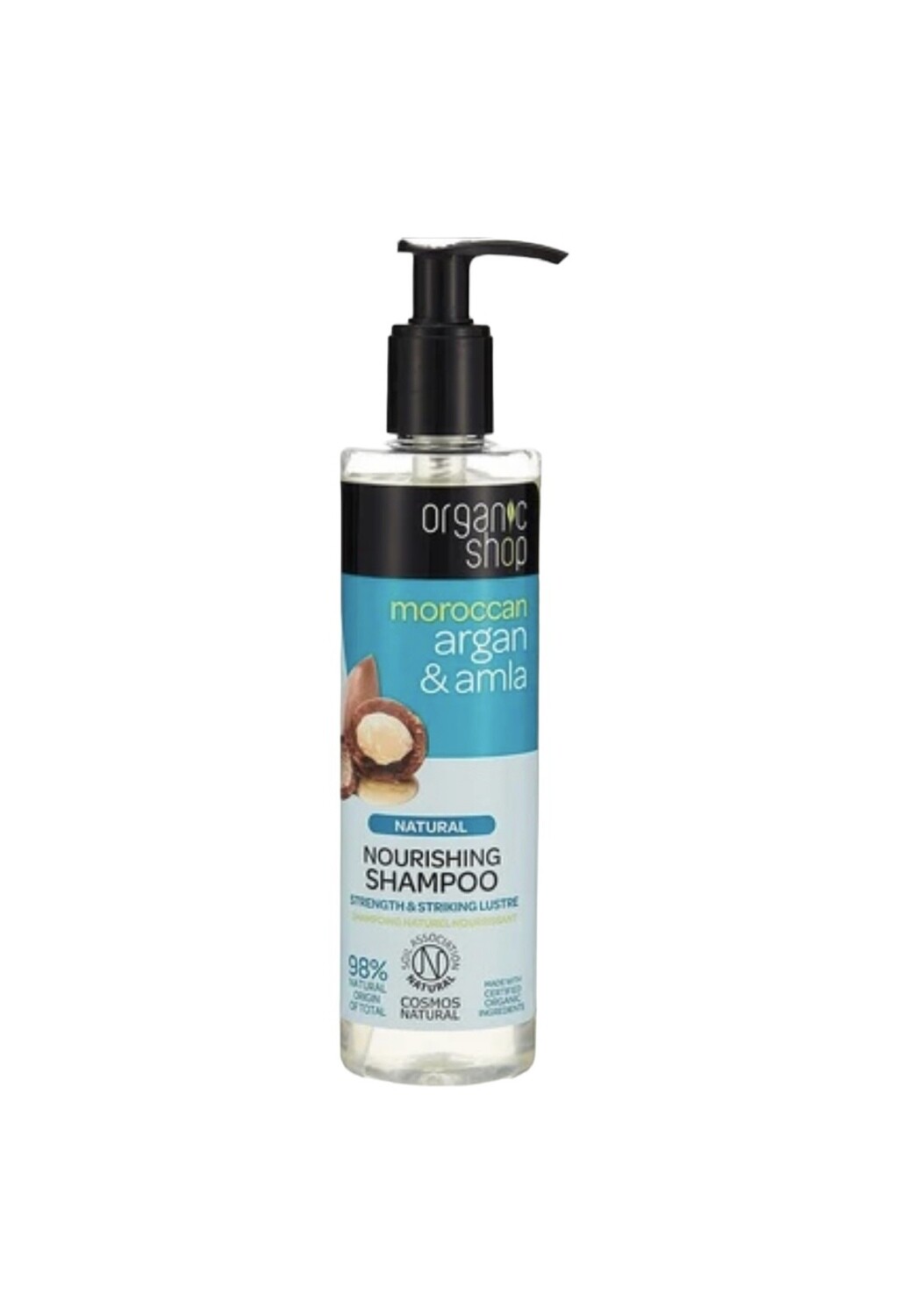 Verzorgende Shampoo voor beschadigt haar - Organic Shop Argan Amla Nourishing Shampoo, - gezond haar met een gezonde natuurlijke voedende shampoo - Shampoo zonder siliconen en parabenen.