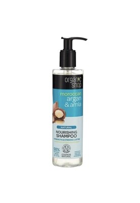 Verzorgende Shampoo voor beschadigt haar - Organic Shop Argan Amla Nourishing Shampoo, - gezond haar met een gezonde natuurlijke voedende shampoo - Shampoo zonder siliconen en parabenen.