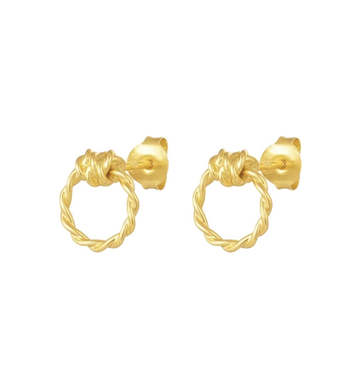 Oorbellen ringknopjes - Zilveren Oorbellen Platina Goud - Kleine Oorbellen - Stud Oorbellen