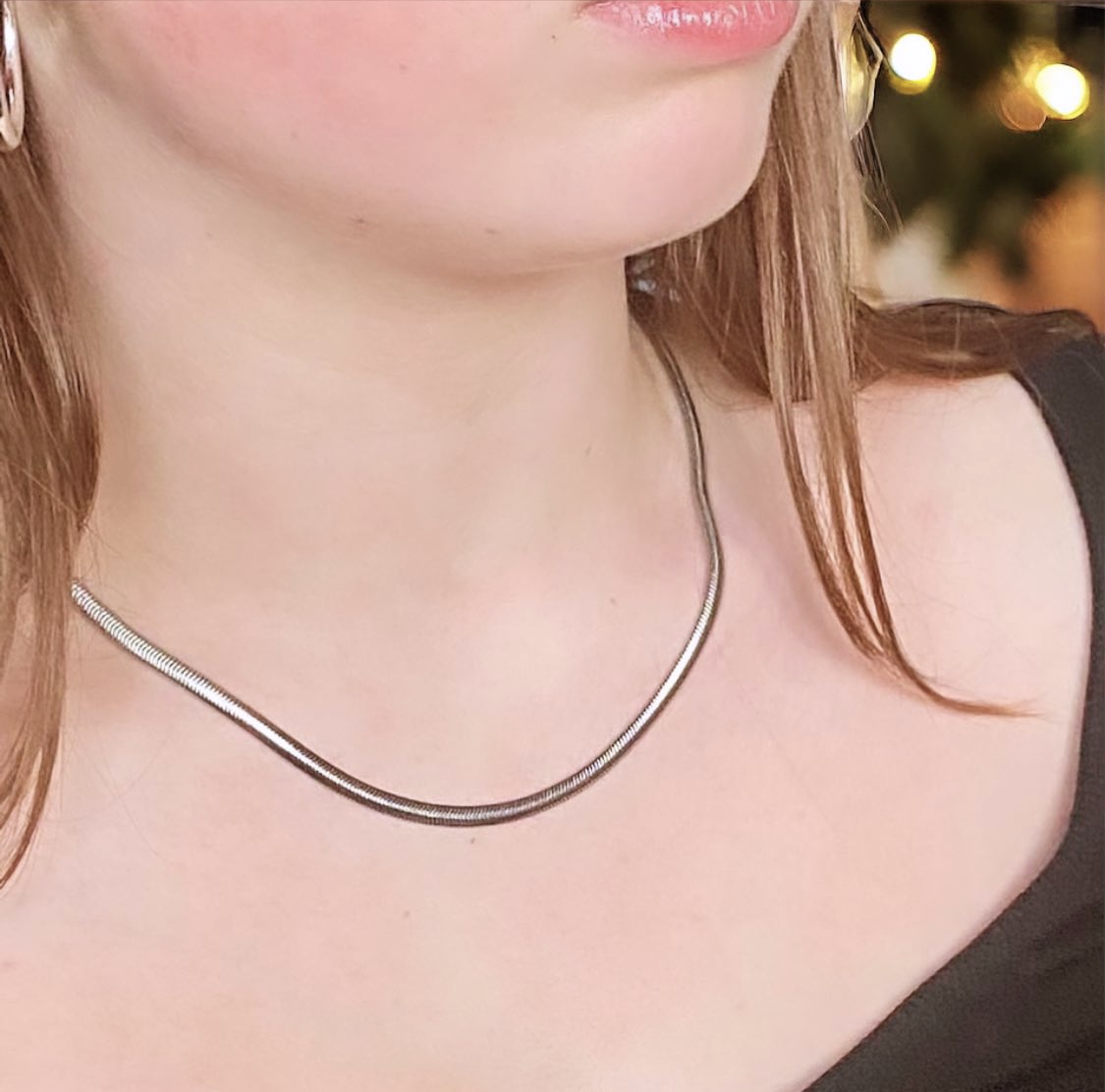 Platte ketting zonder hanger - Stainless Steel ketting - ketting voor vrouwen - Elegante ketting - Feestelijke ketting