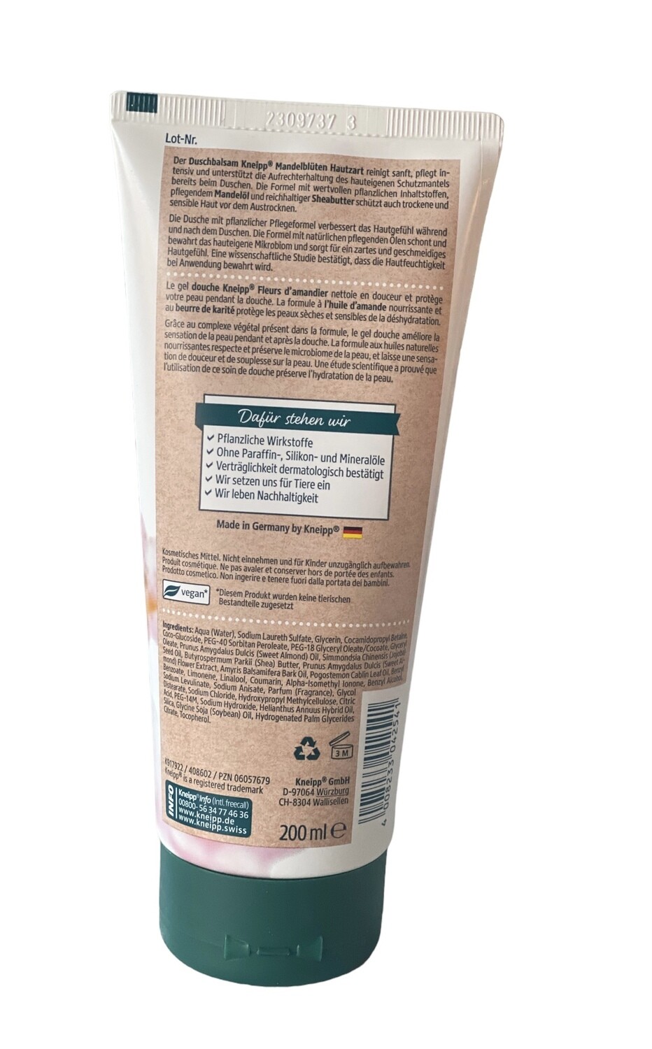 Kneipp Douchebalsem Gevoelige Huid - Kneipp natuurlijke douche balsem amandelbloesems - Body Wash - verzorgende douchegel voor gevoelige huid 200 ml