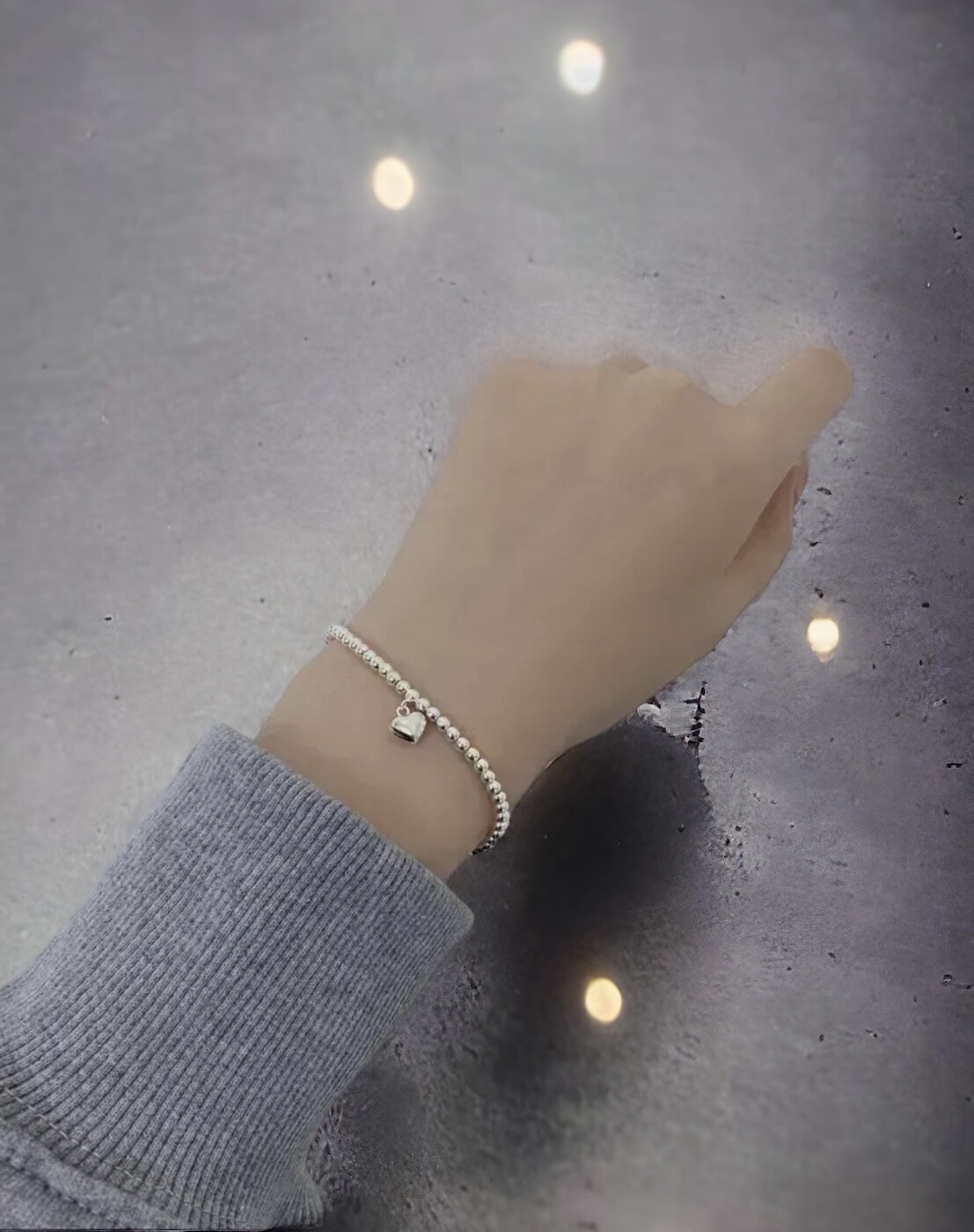 Zilveren Bolletjes Armband Met Hartje - 925 Sterling Zilver Armband - Herbal Infinity Jewellery - Armband Voor Vrouwen