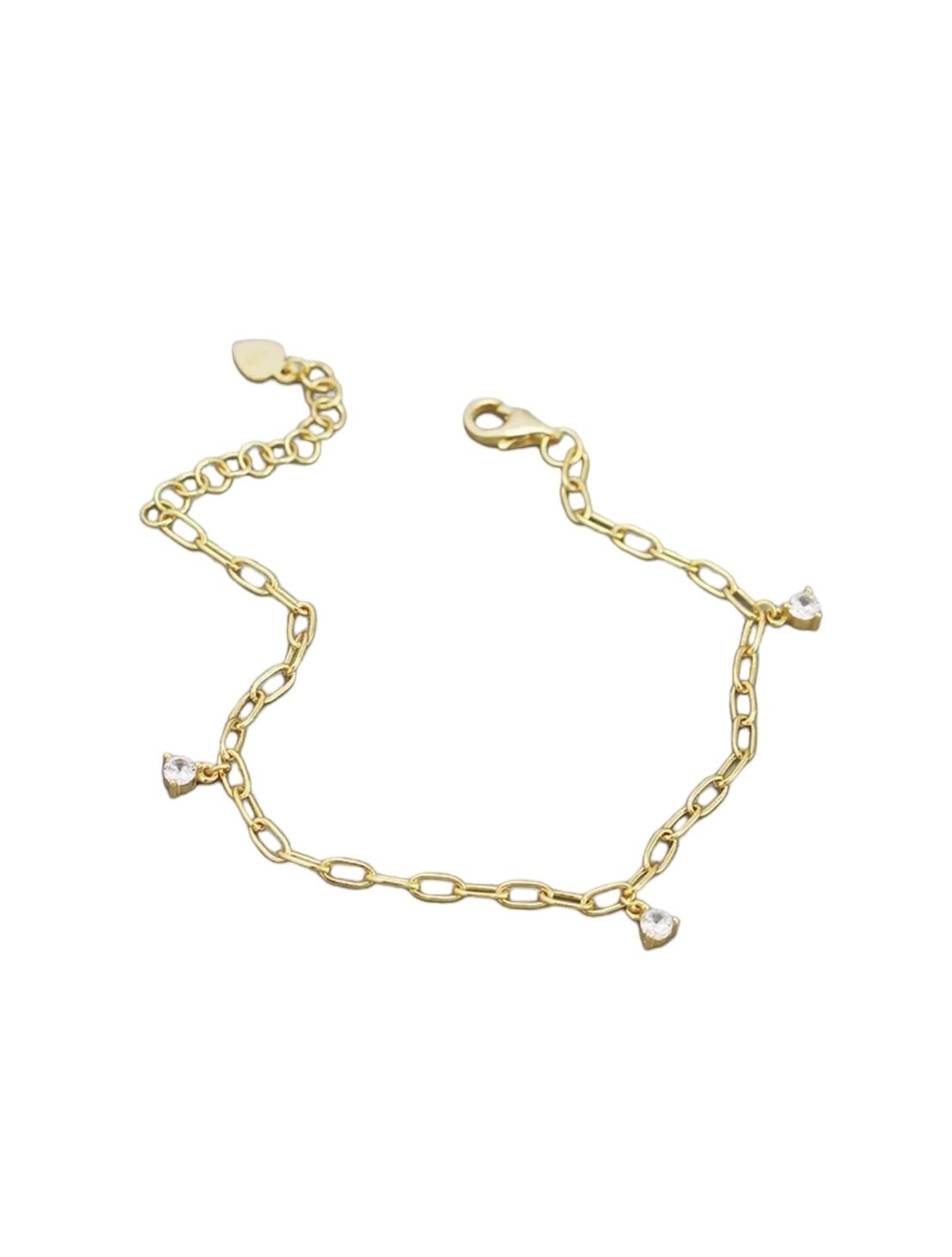 Armband Met Sier Steentjes - Schakelarmband - Armband Voor Vrouwen - Sterling Zilver - Goud Platina - Armband Voor vrouwen - cadeau voor haar - cadeau tip