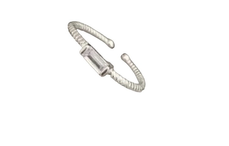 Retro Ring Met Steentje - Sterling Zilver Ring - Ring Voor Vrouwen - Open Ring