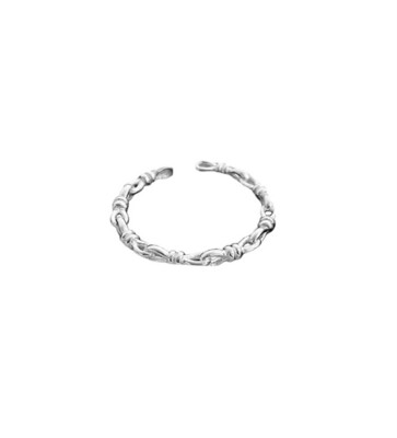 Ring Met Knopen - Geometric Knopen Ring - Sterling Zilver Ring - Verstelbare Ring - Zilveren Ring Voor Vrouwen