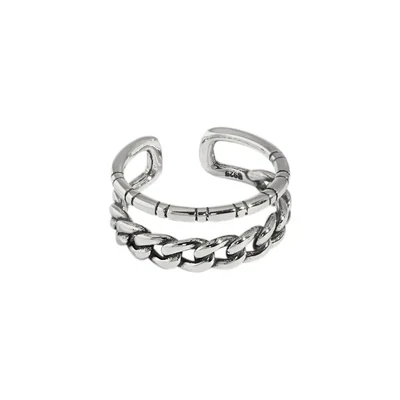 ketting ring - One Size Ring - Zilveren Ring - Open Ring - Verstelbare Ring