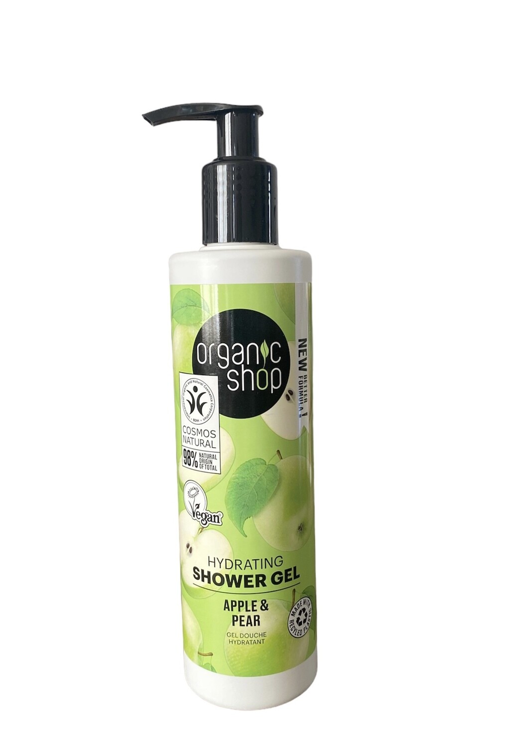 Organic shop Vocht Regulerende - Hydraterende Douchegel - Body Wash - Organische vocht regulerende Douche gel - Douchegel met appel en peer. 280 ml