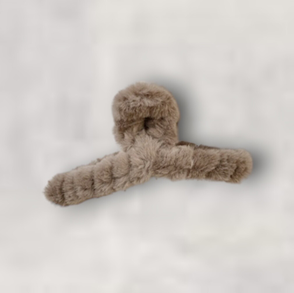 Pluche Haarklip Bruin - Grote Haar Clip - Haar Accessories