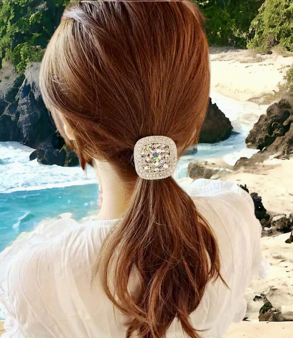 Haarband Met Kristal - Gevlochten haar elastiek - Haar Accessoire - Haar Juweel