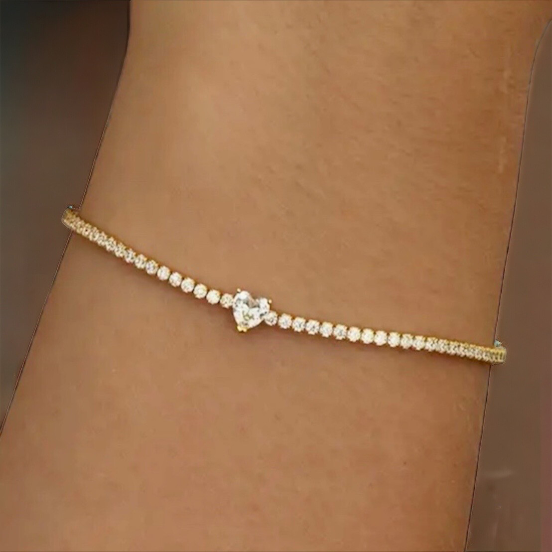 Sparkle Hart Armband - Luxueuze Sparkle Heart Armband - Zilveren Armband Met Steentjes - Armband Voor Vrouwen - Cadeau Tip