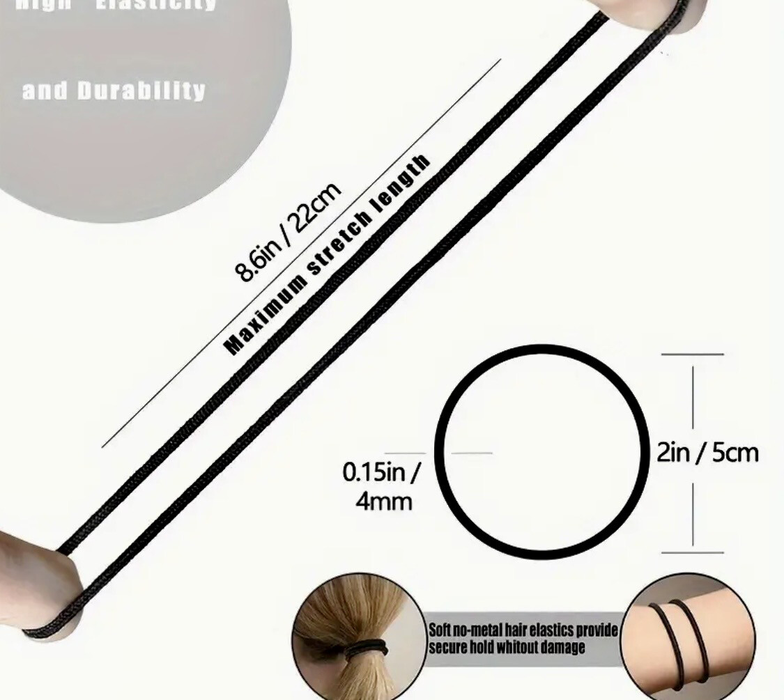 Simpele Basic Stevige Zwarte Elastieken 10 Stuks