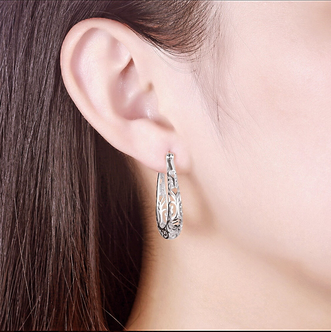 Geometric Hoops Ring Oorbellen - Trendy Geometric Hoops Oorbellen Sterling Zilver Gold Plating