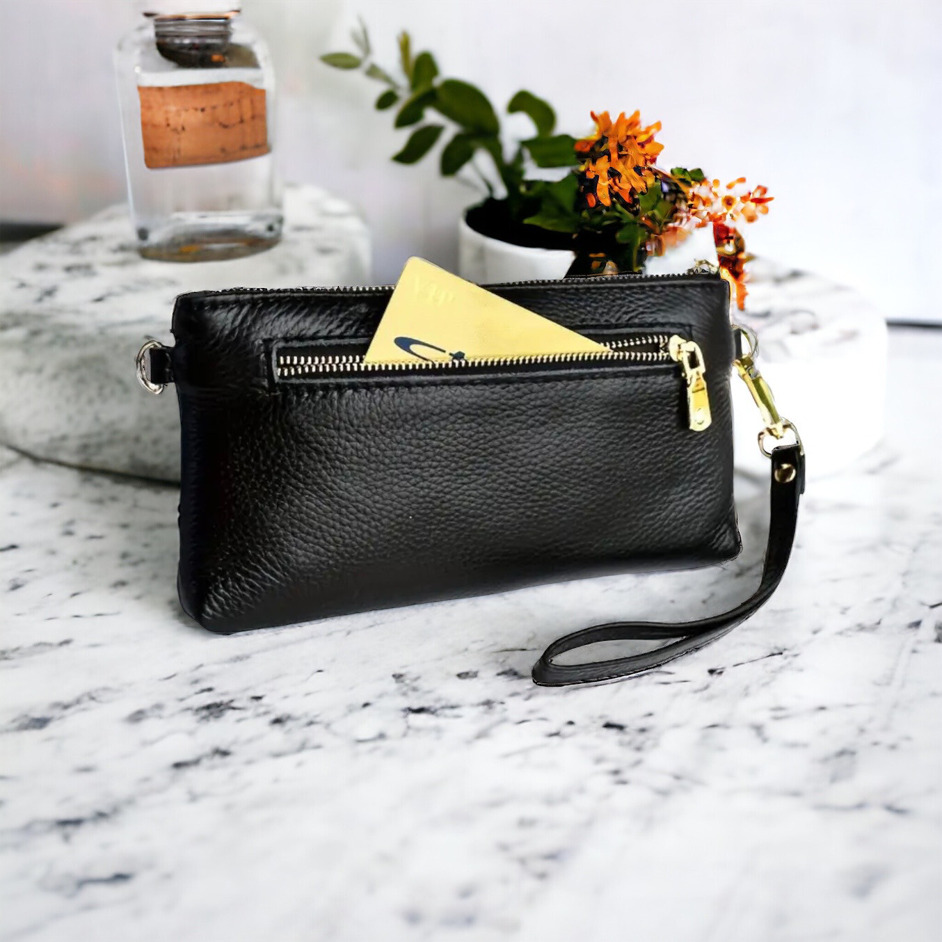 Lederen Handtas - Handtasje Met Lits - Luxueuze Moderne Clutch Bag - kleine lederen Draag tasje Met Lits Voor Vrouwen.