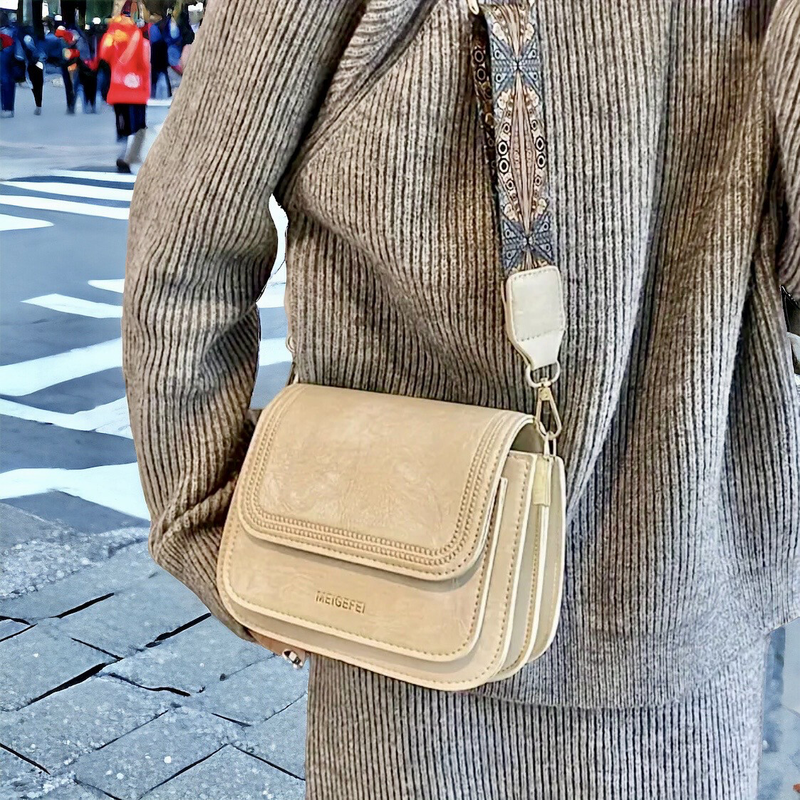 Mini Crossbody Tas - Kleine Vierkante Handtas - Schoudertas Voor Vrouwen - kleine Schoudertas In Retro stijl.