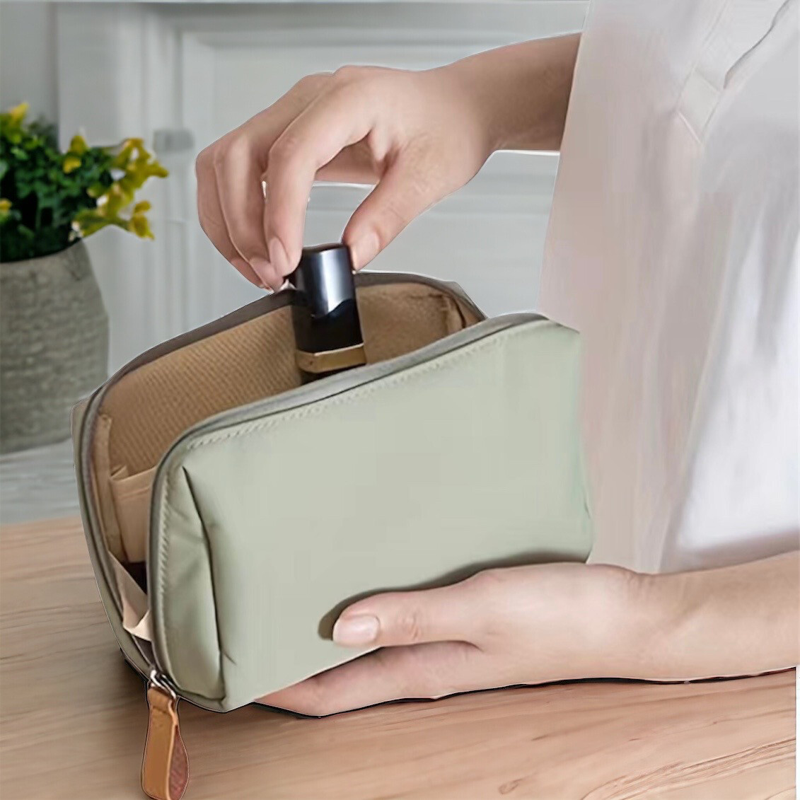 Praktische Make Up Zak - Groene make- up tas - Toilettas met verdelingen