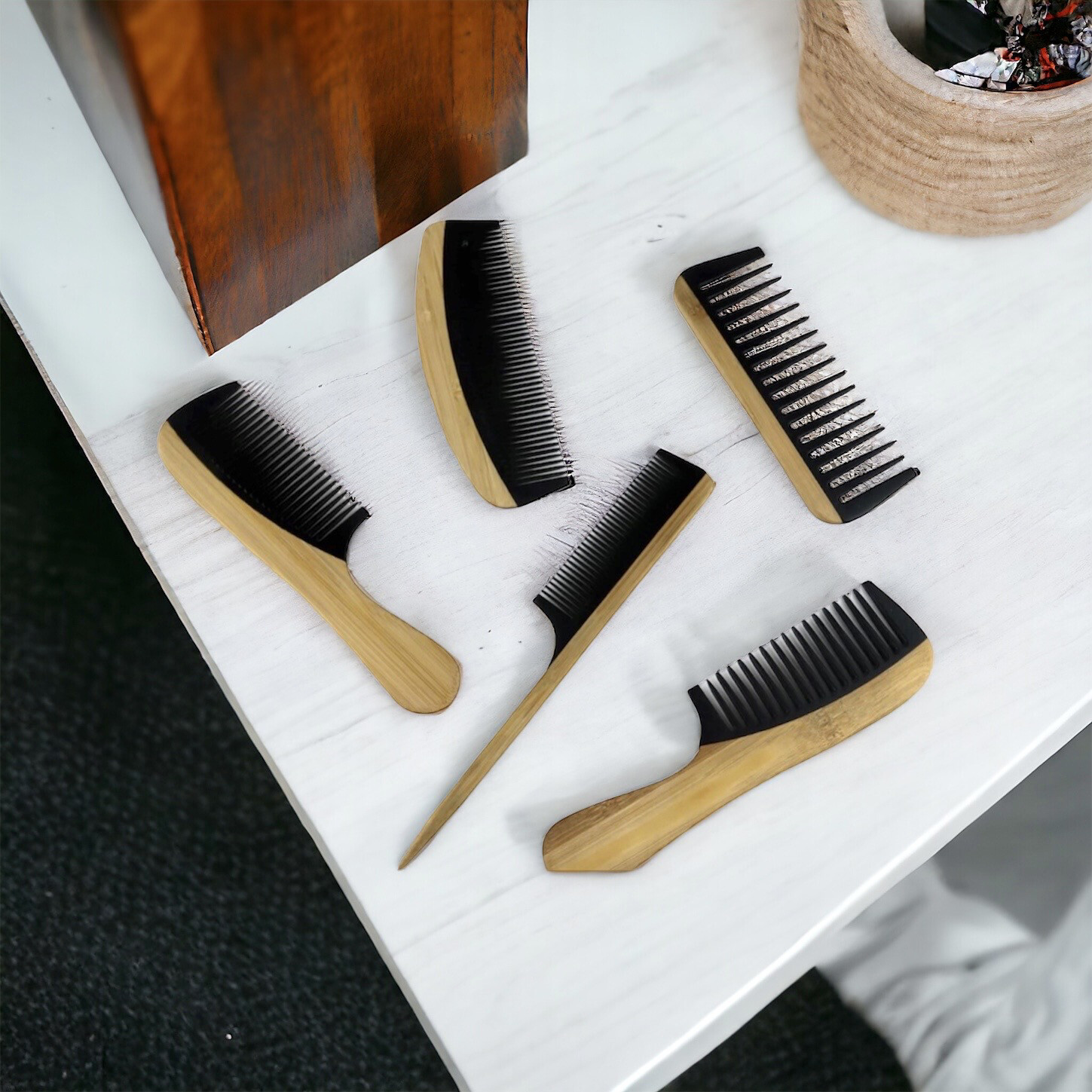 Anti Statische kam - Houten Kam - natuurlijk Materiaal- houten haarkam - ontwarren - bamboo kam