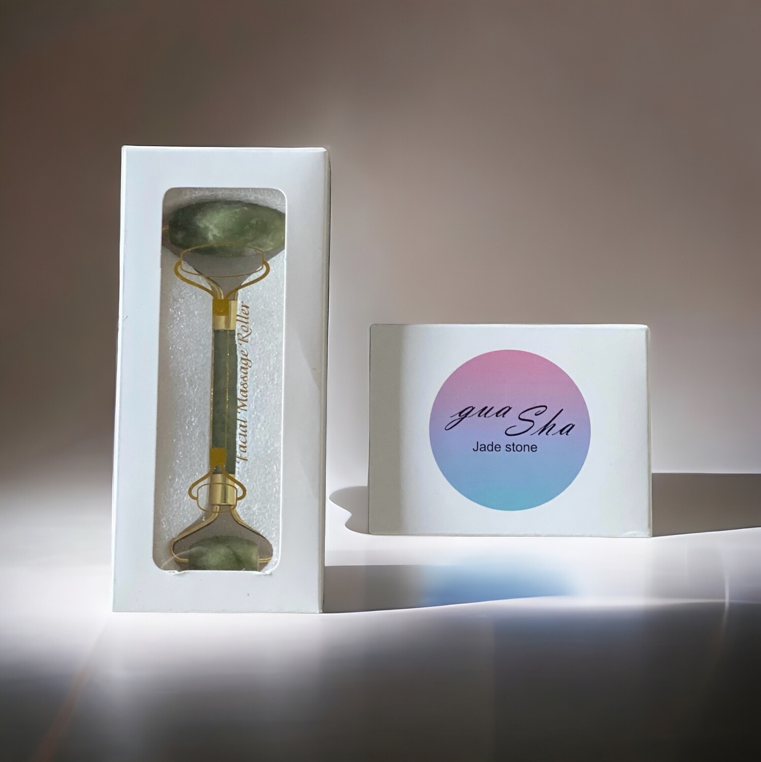 Cadeau Set - Jade Massage Roller - Gua Sha - Massage Steen - Cadeau tip - Cadeau voor haar - Derma roller - anti aging - Gezicht massage tool