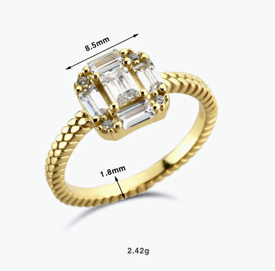 Ring Met Vierkante Steen