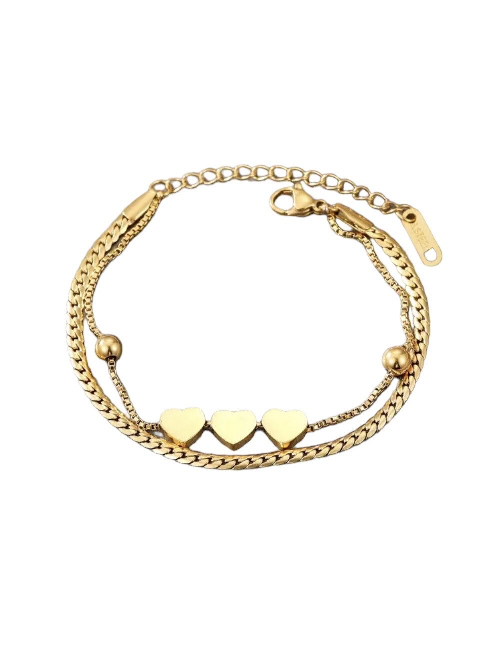 Ketting Hartjes Armband - Stainless Steel Armband