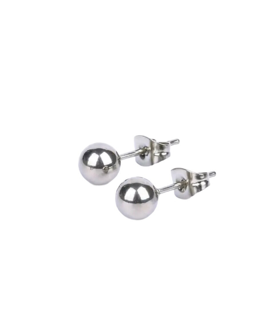 Kleine Bolletjes Oorbellen - Bolletjes Stud Oorbellen Zilverkleurig Stainless Steel