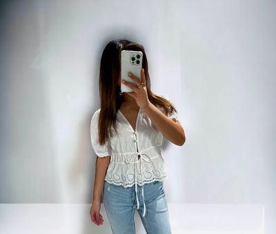 Romantische Top Wit - Witte topje voor dames - Beach Top - Zomer Top - Blouse- Witte Blouse