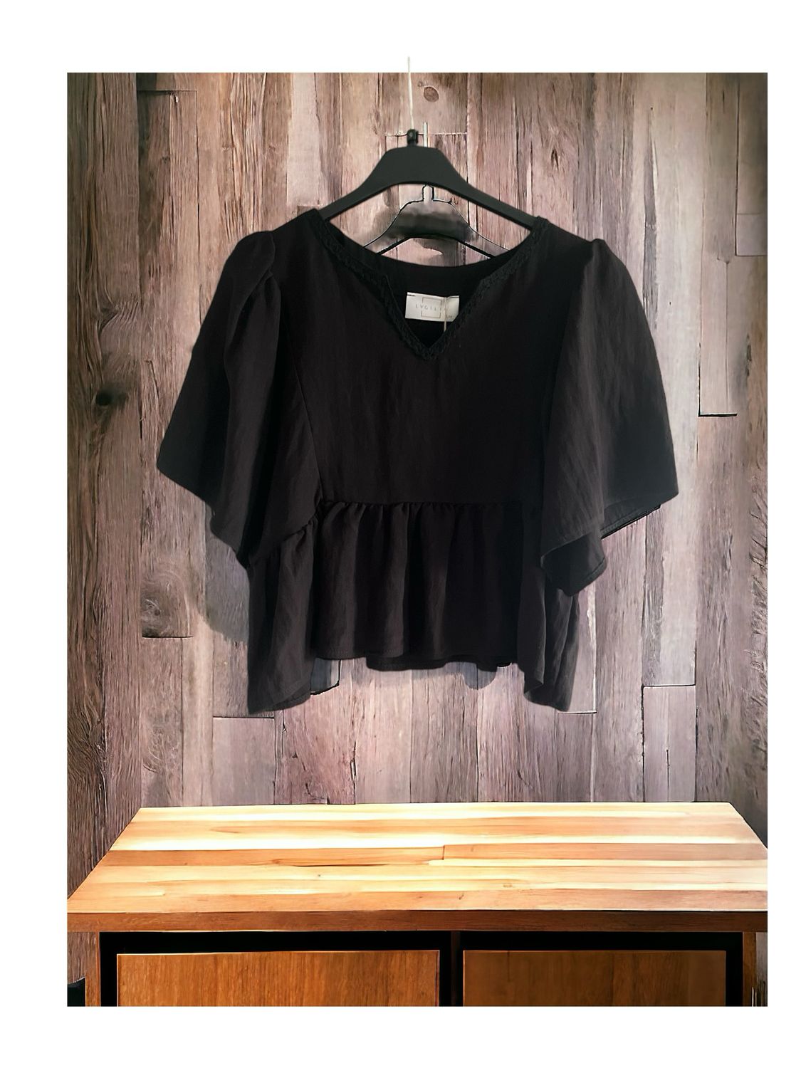 Losse Top - Anna Top Zwart - Top Voor Dames - Korte Top - Zwarte Top - Zomer Top -Blouse - Zwarte Blouse