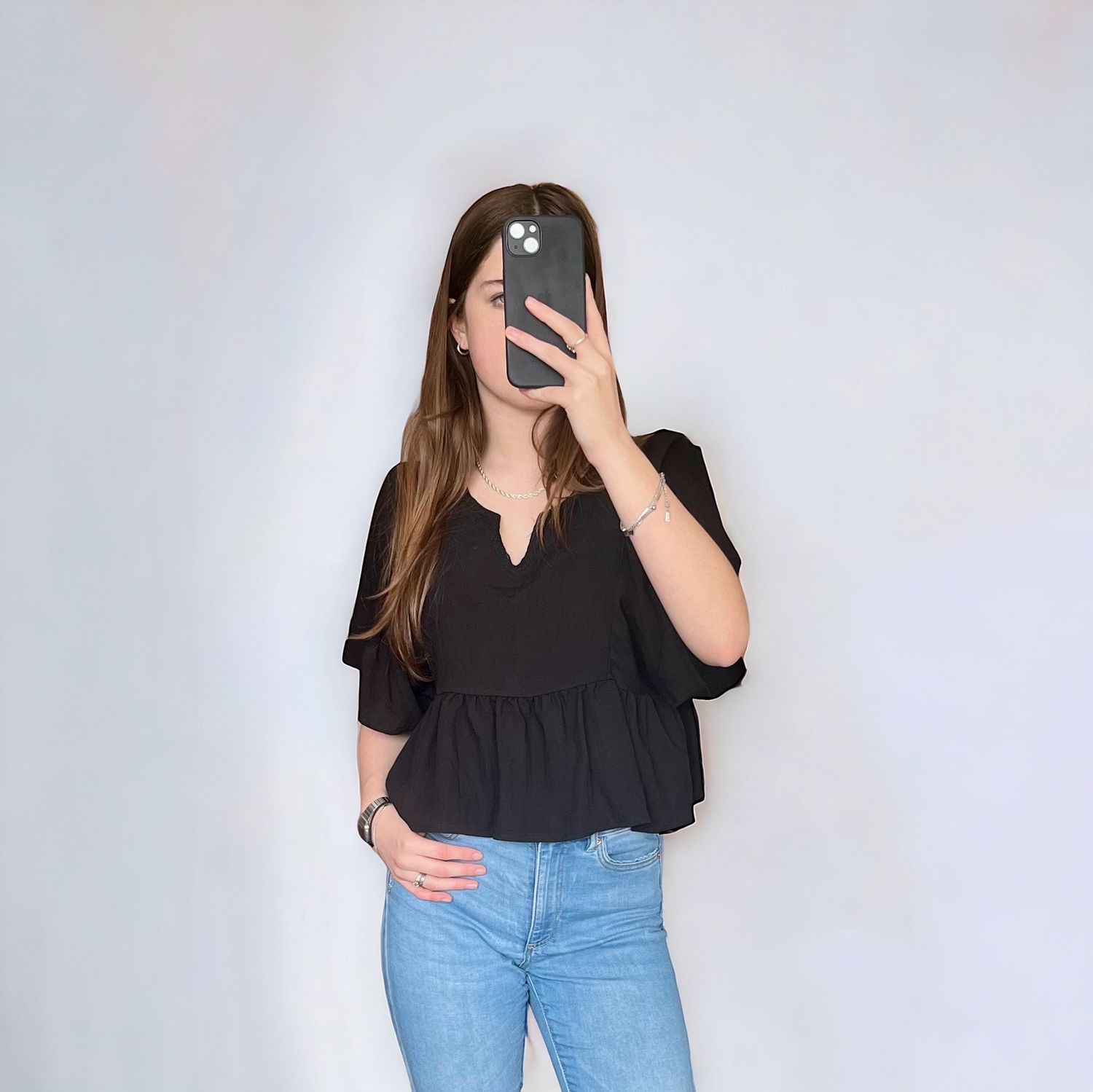Losse Top - Anna Top Zwart - Top Voor Dames - Korte Top - Zwarte Top - Zomer Top -Blouse - Zwarte Blouse