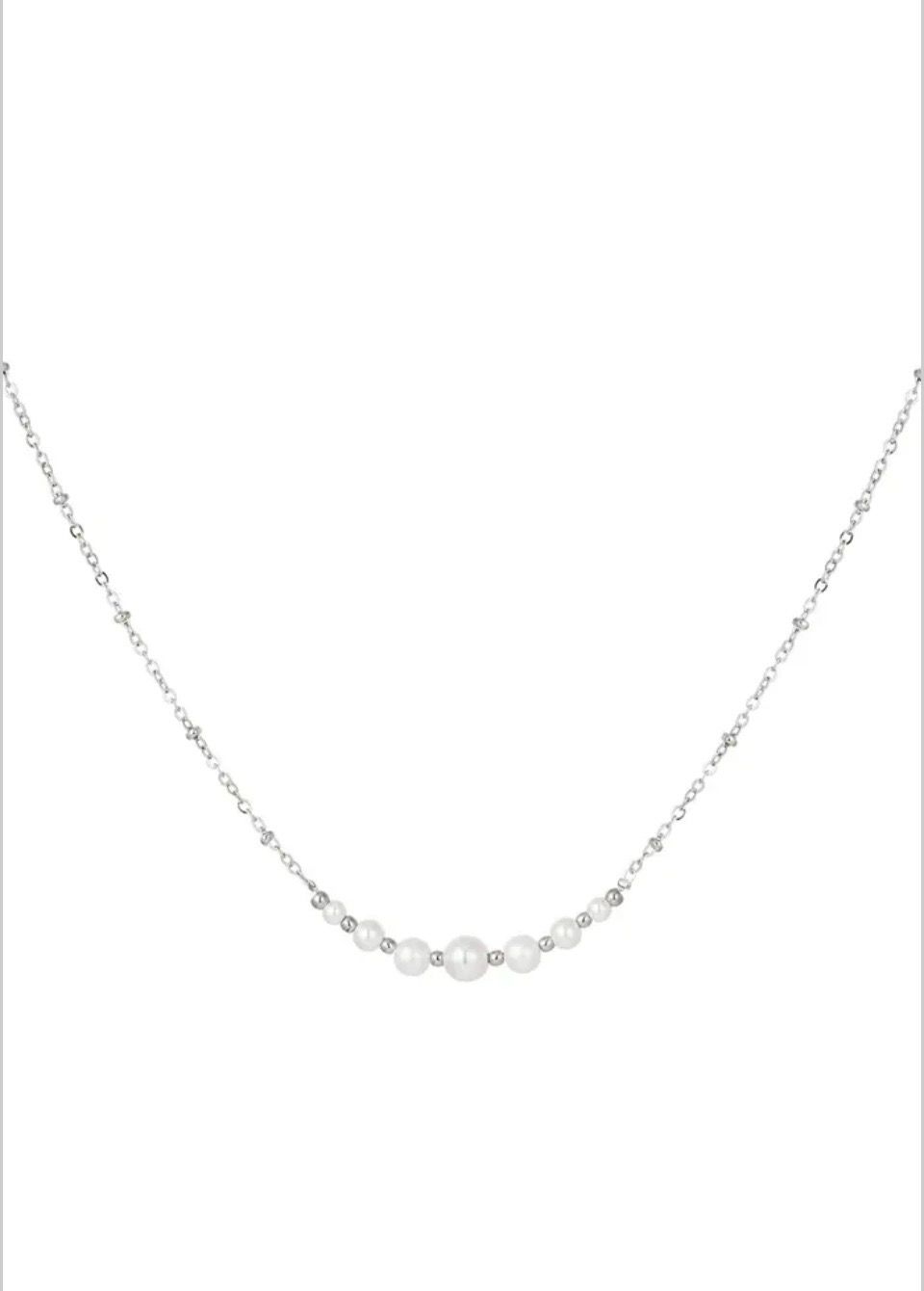Ketting Met Parels - Stainless Steel Ketting - Ketting Voor Vrouwen- Cadeau Tip