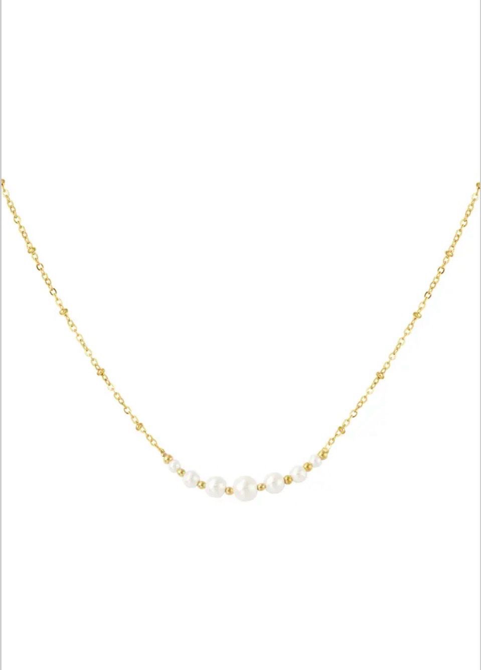 Ketting Met Parels - Stainless Steel Ketting - Ketting Voor Vrouwen- Cadeau Tip