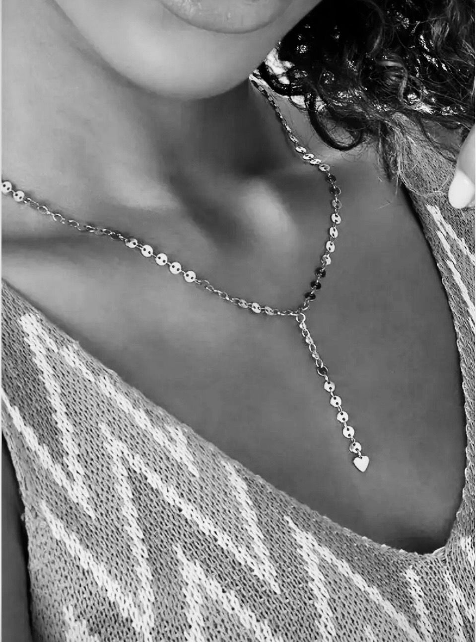 Drop Down Ketting Met Hartje- Stainless Steel ketting - Lange ketting - ketting voor vrouwen - zilverkleurige ketting - Goudkleurige ketting